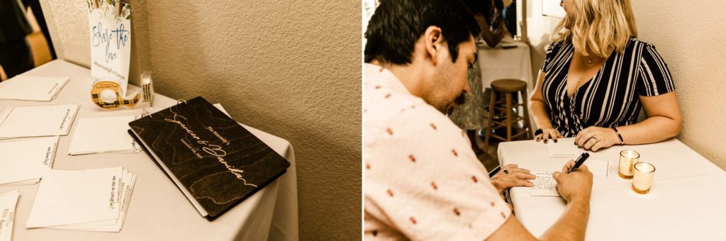unique wedding reception guest book idea, share the love