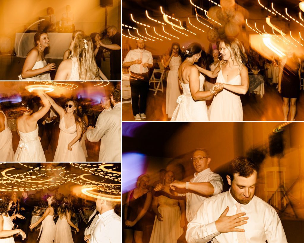 Sausalito wedding photographer dancing photos light streaks