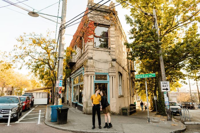 downtown ballard engagement photos photographer
