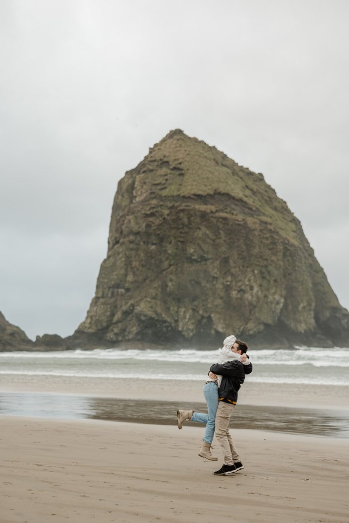 engagement session at haystack rock