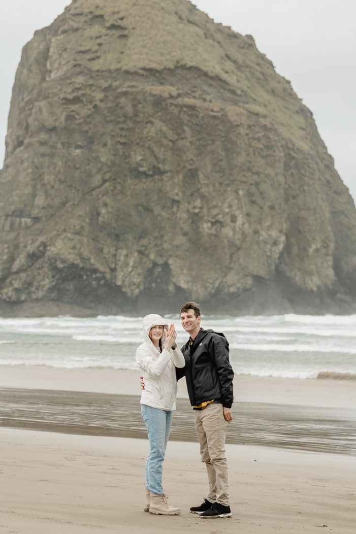 engagement session at haystack rock