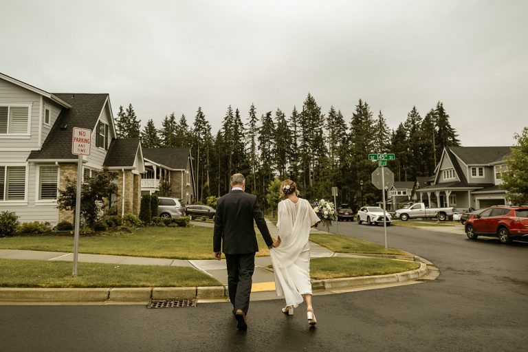 portraits in the neighborhood, Intimate Backyard Wedding Seattle Photographer