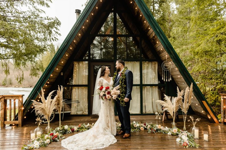 Tia & Wil’s Cabin Airbnb Elopement at Mt. Rainier