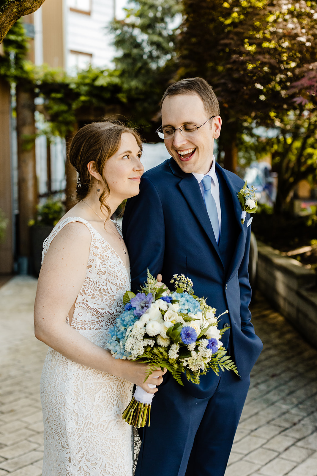 couple shares a glance.