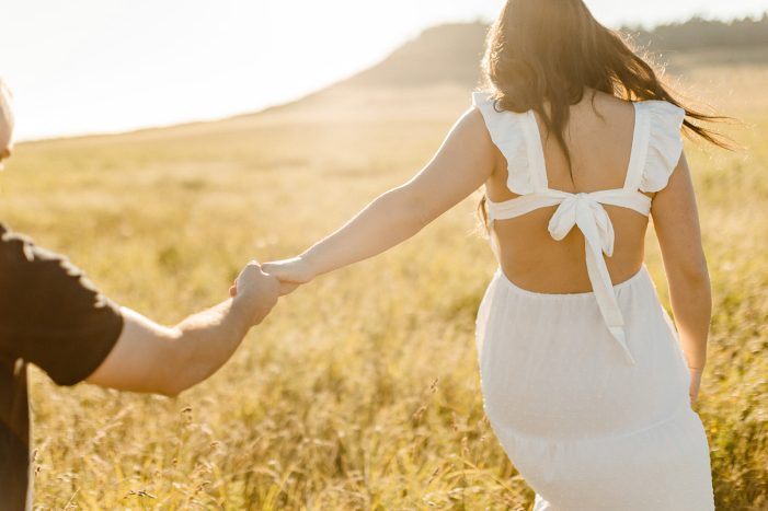 sunset engagement session