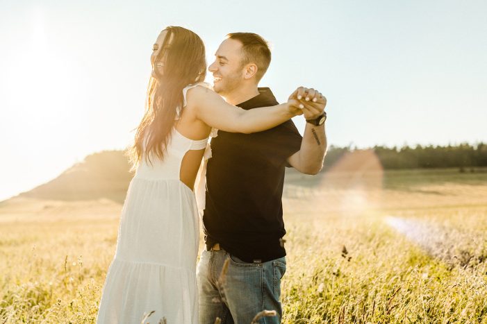 sunset engagement session