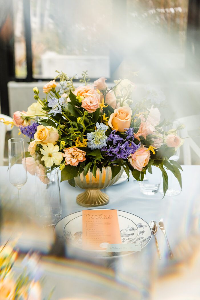 colorful wedding centerpiece