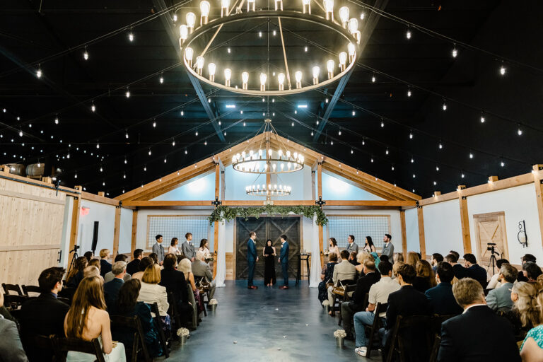 indoor ceremony at Liljbeck Farms