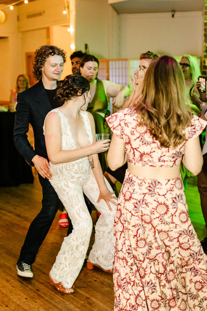 wedding guests dance at ballard wedding