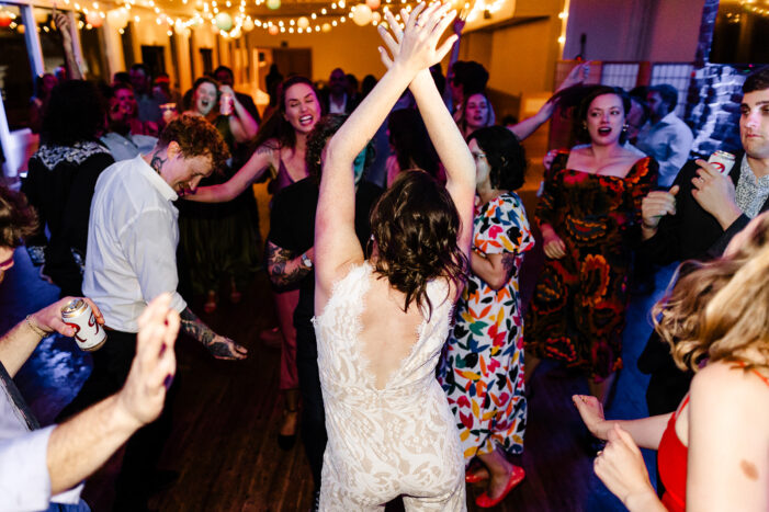 wedding guests dance at ballard wedding