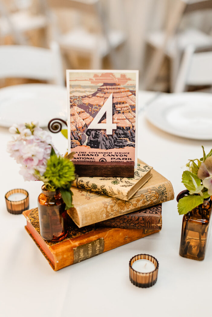 books stacked on table