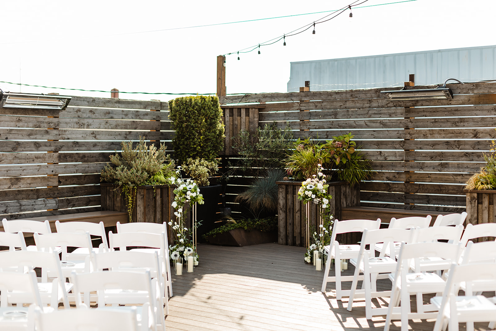 wedding ceremony set up at within sodo wedding venue