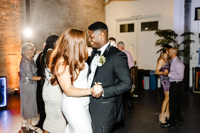 wedding guests dance at Within Sodo wedding reception