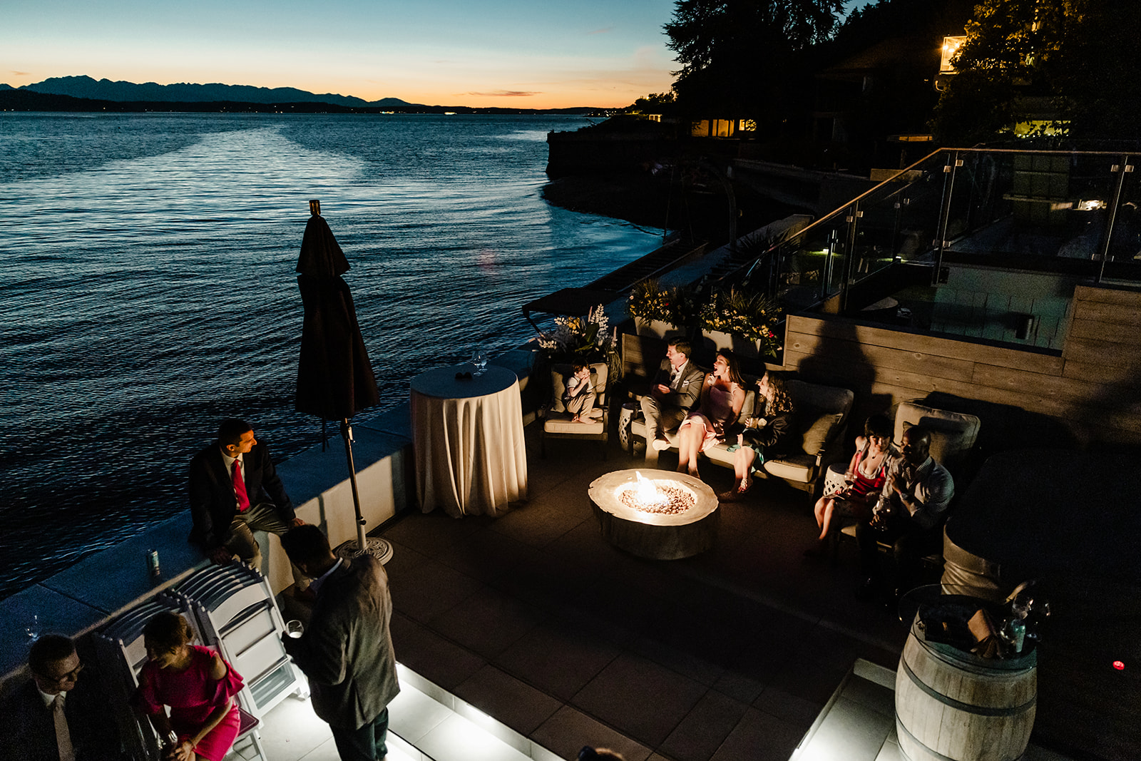west seattle wedding photographer at night