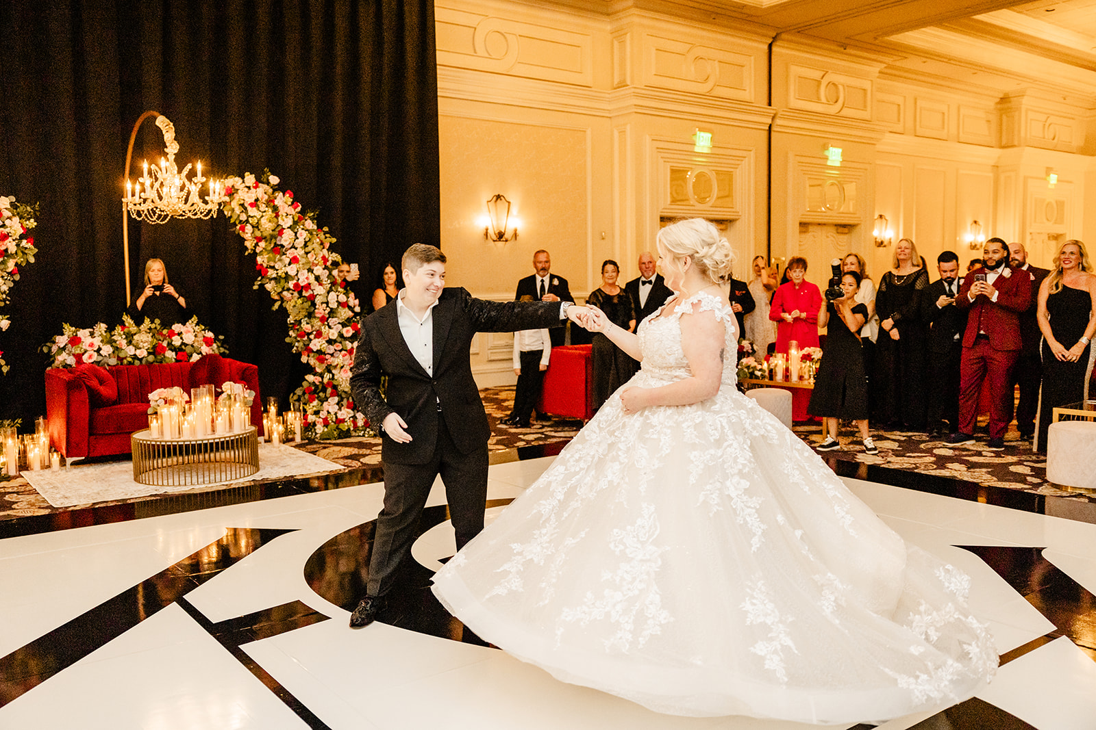 two brides share first dance at vegas wedding