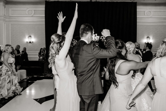 wedding guests dance at vegas wedding