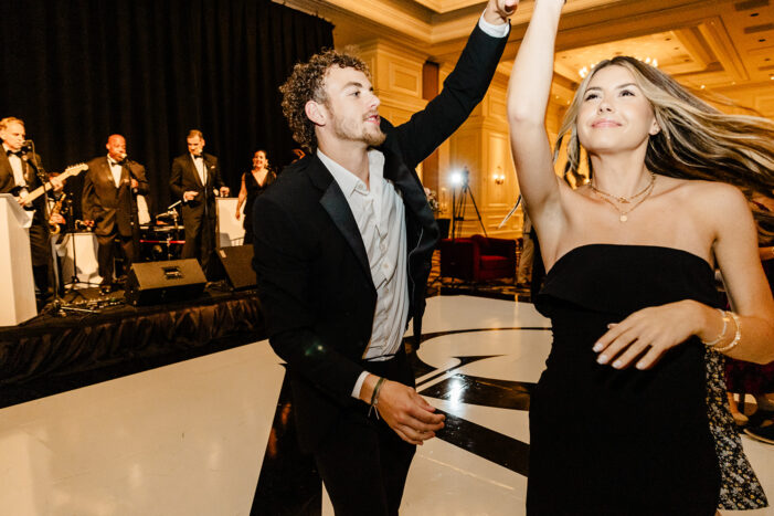 wedding guests dance at vegas wedding
