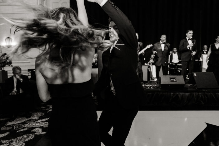 wedding guests dance at vegas wedding