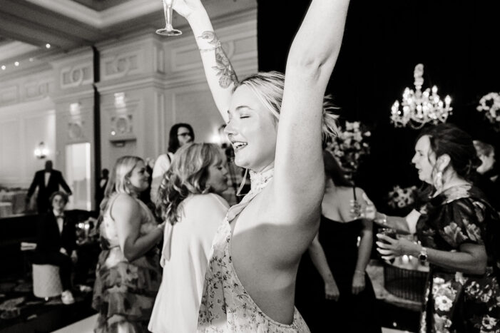 wedding guests dance at vegas wedding