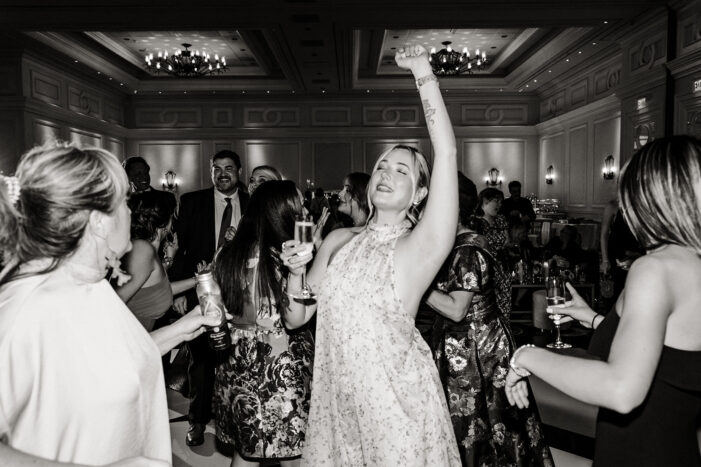 wedding guests dance at vegas wedding
