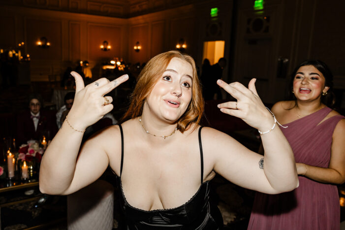 wedding guests dance at vegas wedding