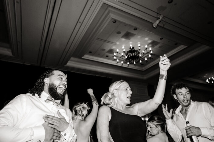 wedding guests dance at vegas wedding