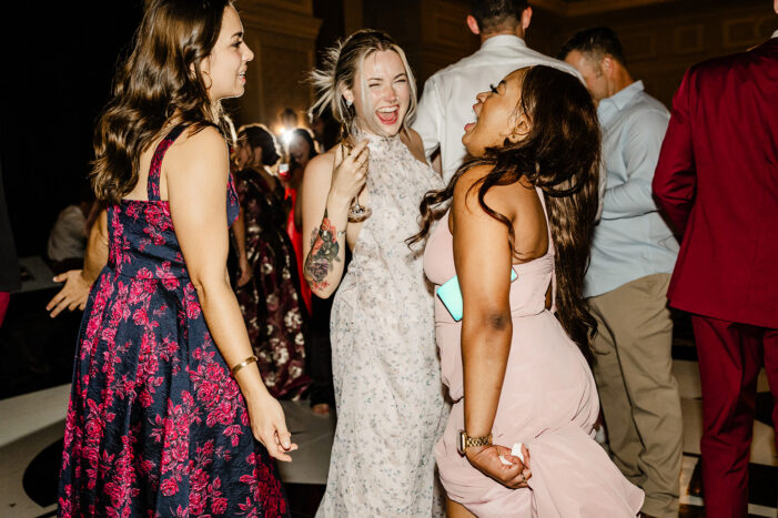 wedding guests dance at vegas wedding