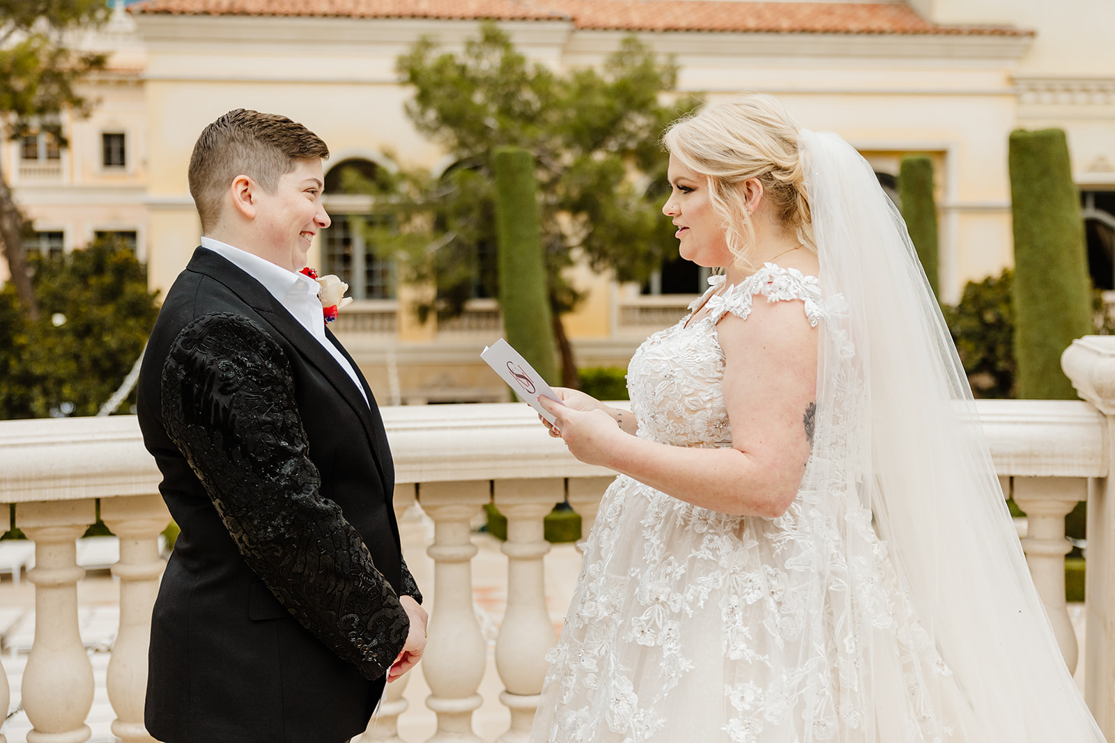 bride reads vows to another bride