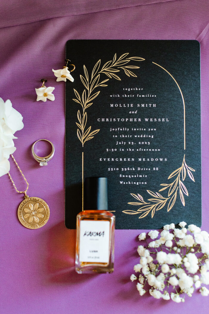 purple and navy wedding suite