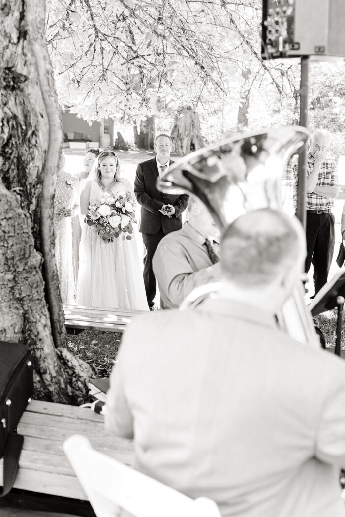 wedding guests mingle during reception