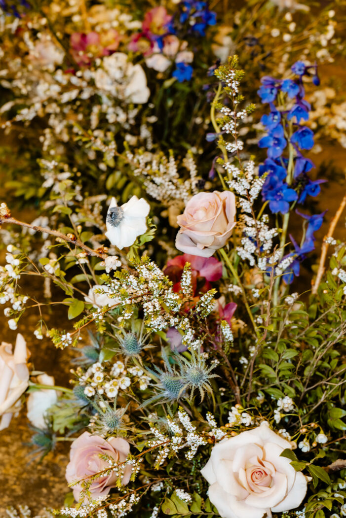 close on whimsical florals