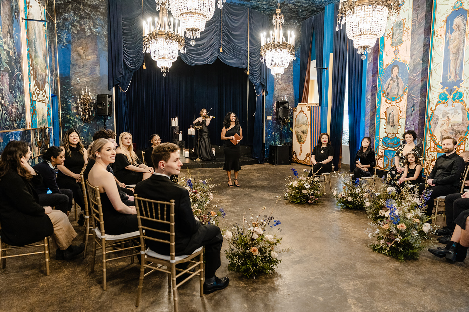 ceremony set up with people