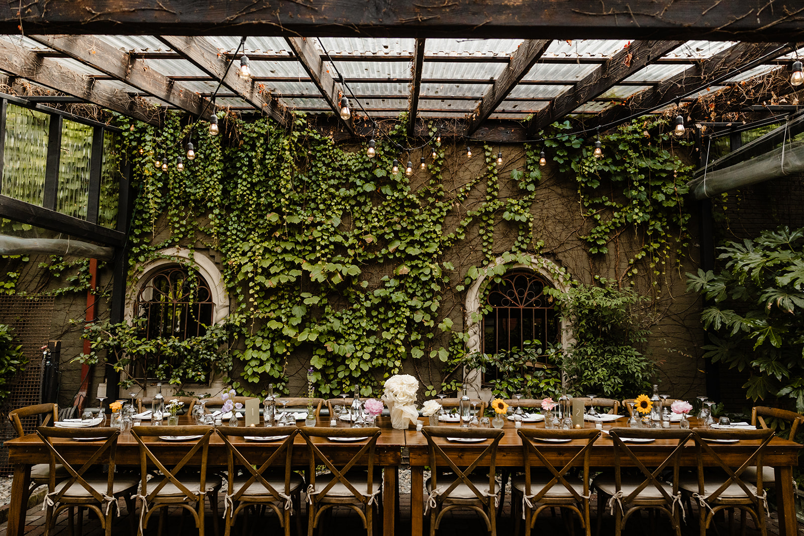 wedding set up at corson building