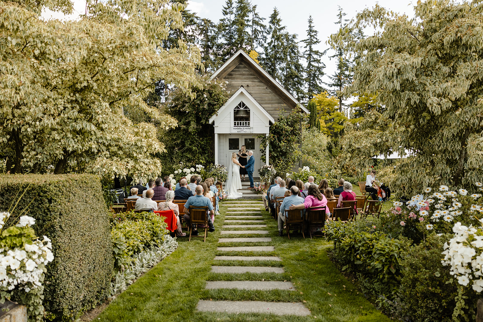 ceremony set up at Christianson's nursey