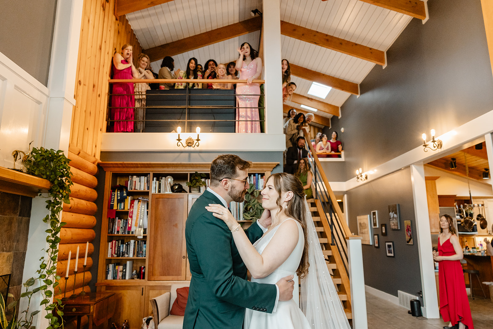 bride and groom hold each other