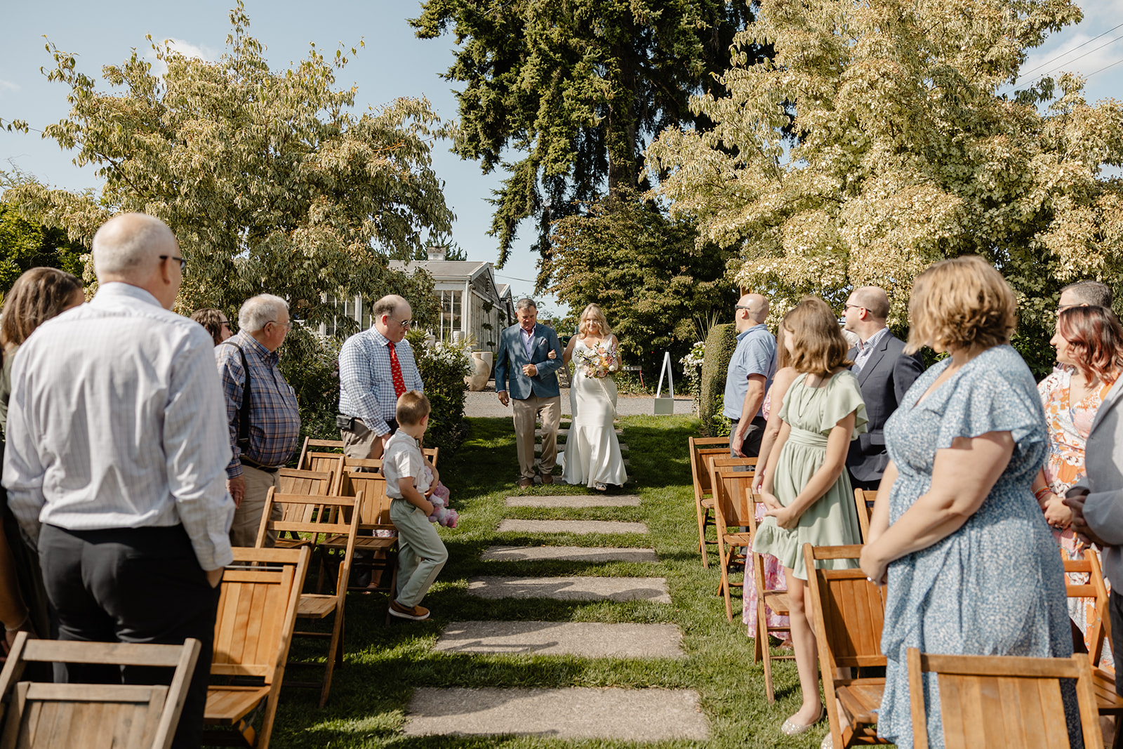 bride walks down aisle