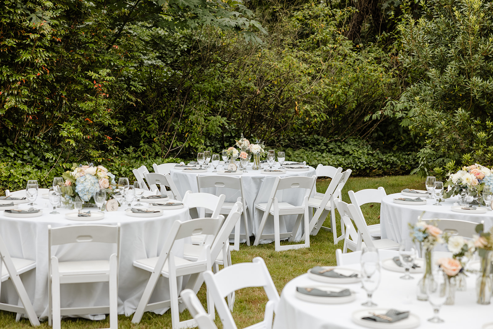 reception set up at private property on vashon