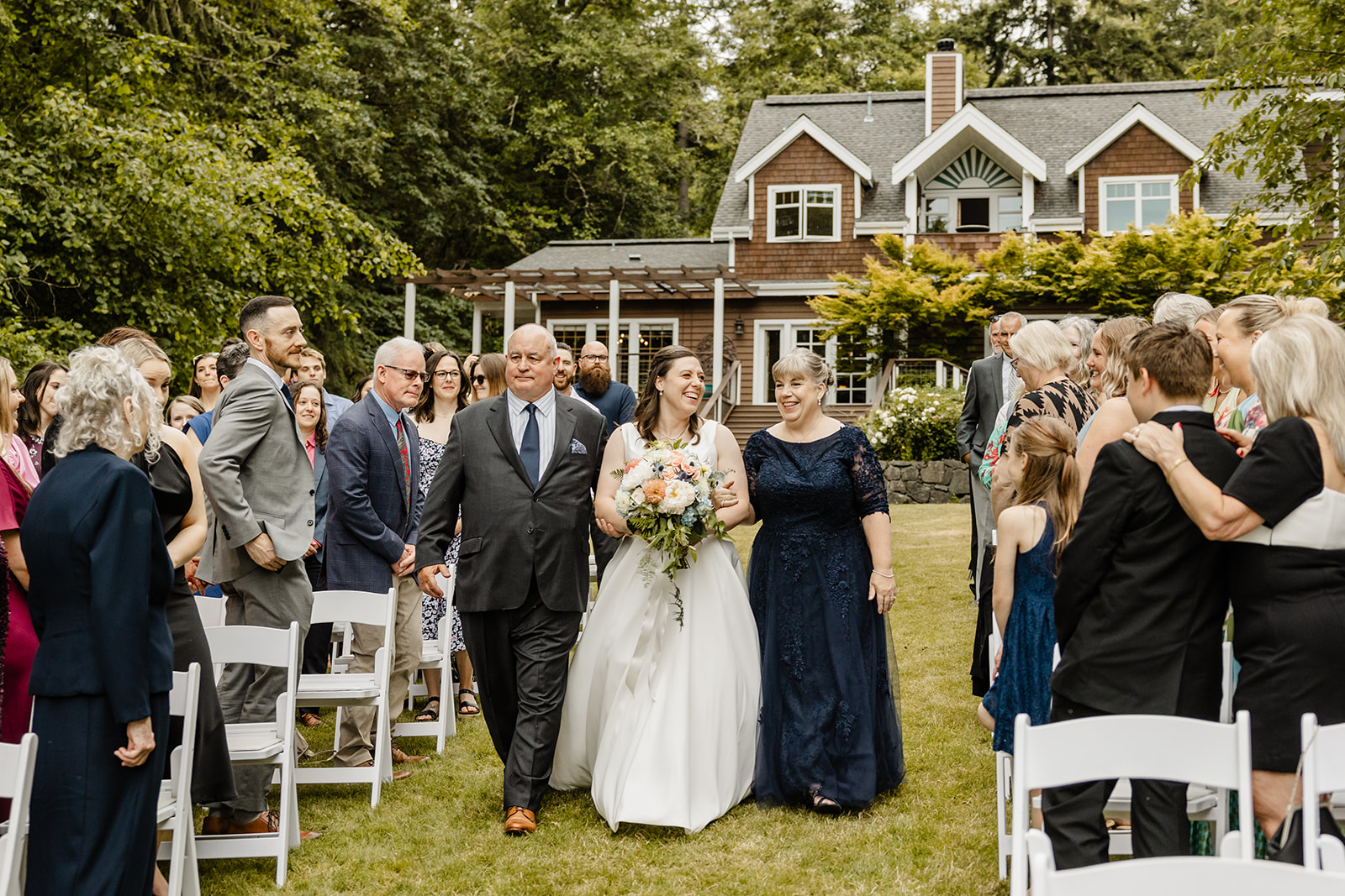 bride walks down aisle
