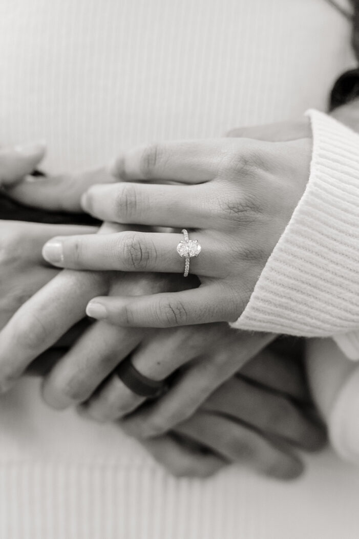 close on engagement ring