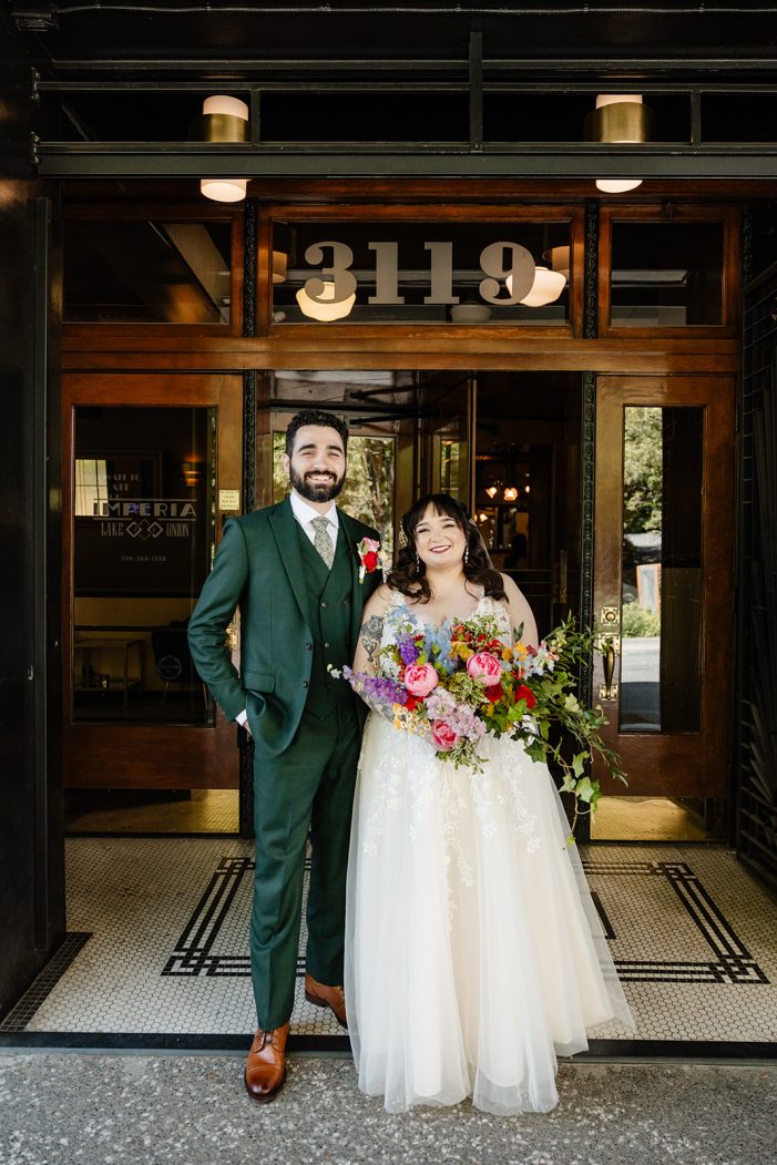 bride and groom portraits at imperia lake union