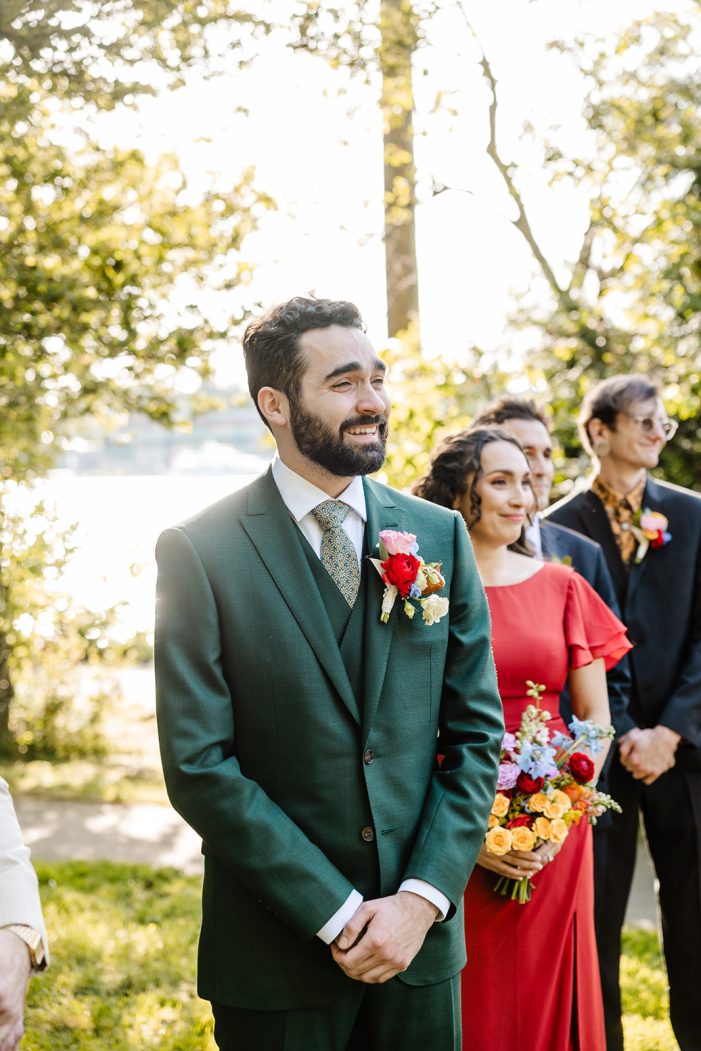 groom smiling