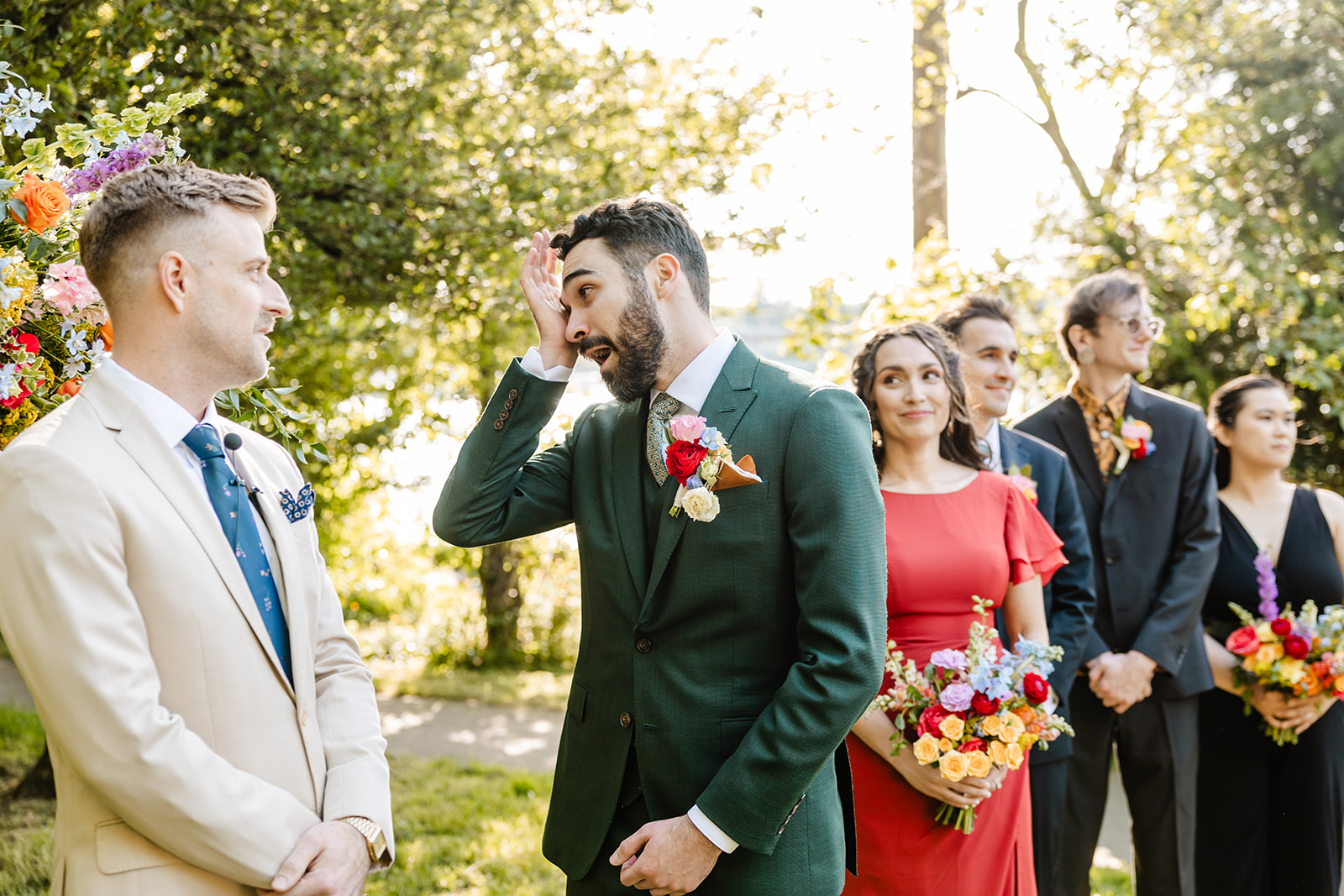 groom cries during ceremony