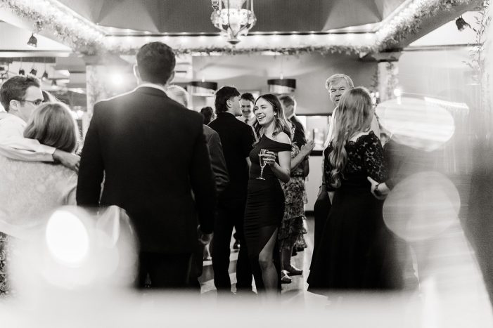 wedding guests dancing