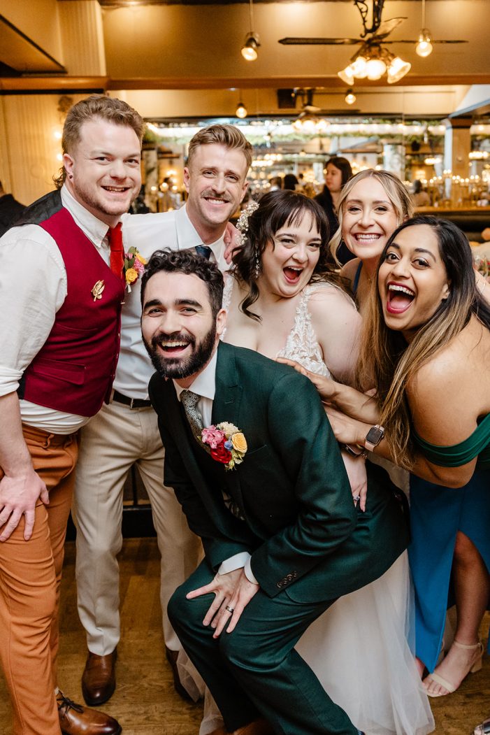 wedding guests dancing