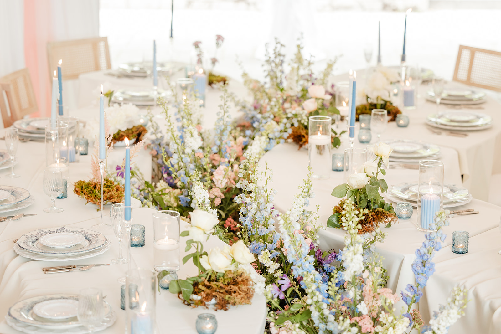 brightly colored tablescape at Chateau Lill