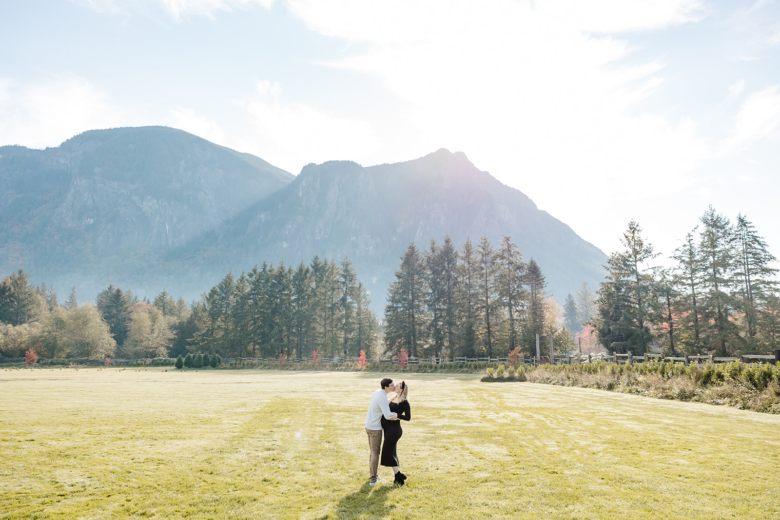 couple in the center of a field