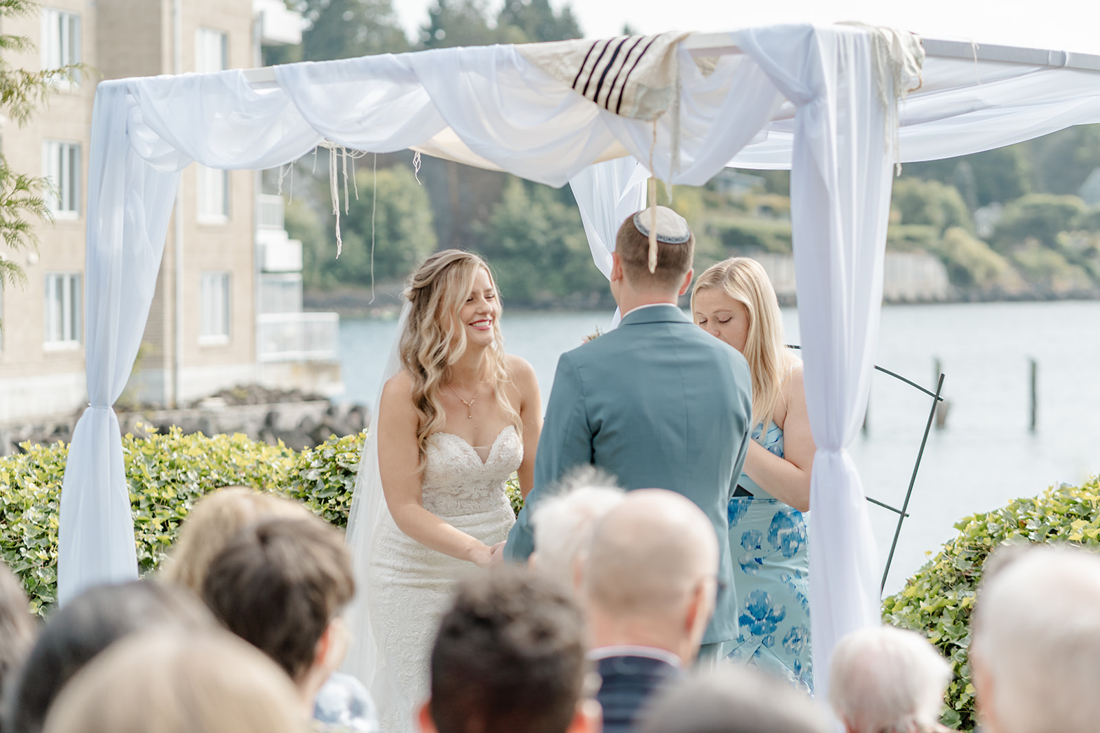 bride and groom at ceremony