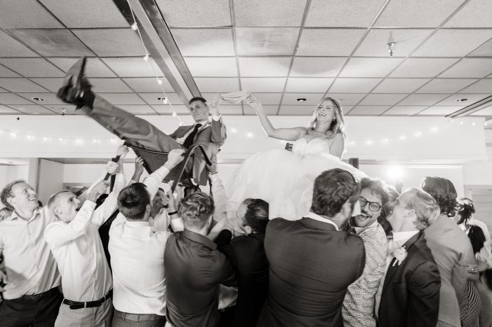 guests dance at wedding