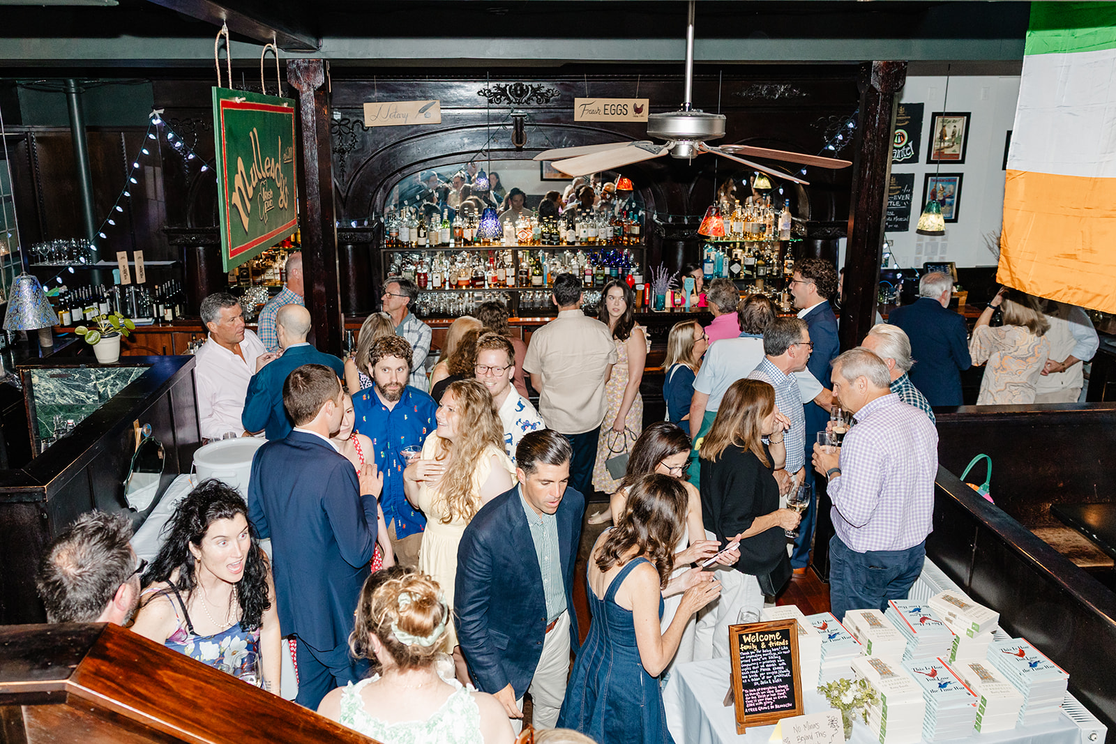 crowd at irish pub