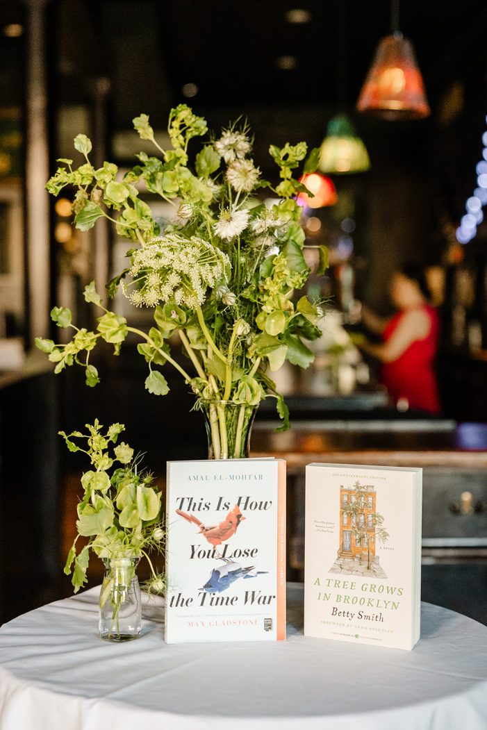 books with greenery